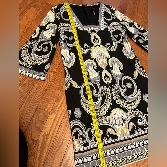 Laundry by Shelli Segal square neck blossom abstract print dress. 3/4 sleeve - Picture 13 of 16